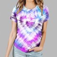 thumbnail image 2 of FAIWAD Tie Dye Print Tunic Tops for Womens Short Sleeve Round Neck Trendy Spring Summer Tops, 2 of 4