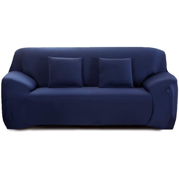 Elastic Sofa Cover 2 Seater, Sofa Throws, Sofa Covers, Sofa Covers, Stretch Cover For Sofa With Armrests, Navy Blue