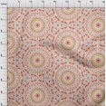 thumbnail image 4 of oneOone Velvet Magenta Fabric Mandala Sewing Craft Projects Fabric Prints By Yard 58 Inch Wide, 4 of 5