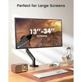 thumbnail image 2 of TEMOGU-ErGear Single Monitor Arm for 13-34 inch Screens, Adjustable Design Monitor Mount Holds up to 22 lbs, Computer Monitor Stand with VESA Mount, C-Clamp & Grommet Base, Max VESA 100x100mm, 2 of 4