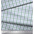 thumbnail image 2 of Soimoi Blue Rayon Crepe Fabric Window Pane Check Print Fabric by the Yard 46 Inch Wide, 2 of 3