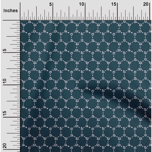 oneOone Georgette Viscose Fabric Honeycomb Geometric Sashiko Print Fabric by Yard 42 Inch Wide
