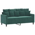 thumbnail image 2 of vidaXL 2 Piece Sofa Set with Cushions Dark Green Velvet, 2 of 4