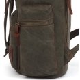 thumbnail image 3 of KAUKKO Vintage Casual Canvas and Leather Rucksack Backpack, 1Green, 3 of 5