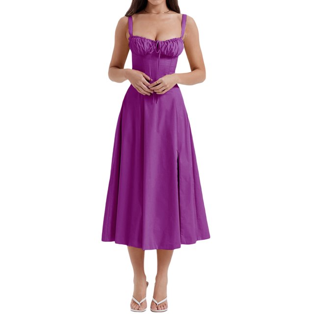 Kmbangi Robes d'Été pour Femmes 2023 Sans Manches à Bandage Robe Trapèze de Soirée pour Boîte de Nuit Plage