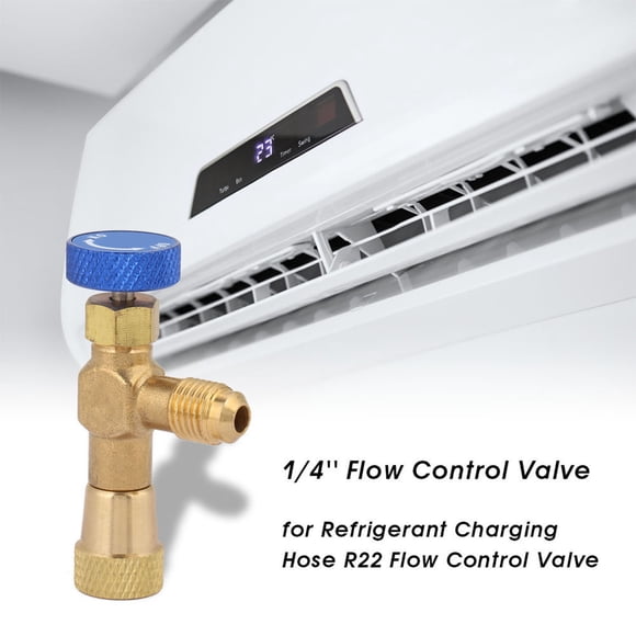 1/ 4 Soupape de Commande CVC Pièces d'Adaptateur de Réfrigérant de Conditionnement Efficace pour Boyau de Chargement de Réfrigérant R22