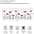 thumbnail image 4 of ORUYROP Cantonnières à Fleurs Rouges Poche pour Tringle Pétales Floraux Feuilles Fenêtres Lignes Décoratives Géométrique Moderne Femme Fille Silhouettes de Plante Blanche Courtes Rideaux de Fenêtre 52 x 18 Pouces LW-, 4 of 5