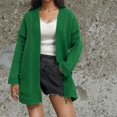 thumbnail image 1 of RXIRUCGD Blouse à Manches Longues Col en V pour Femmes Rayée Ample Assortie, Vert, Taille : TG, 1 of 4
