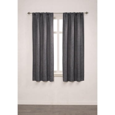 Mainstays Chambray Blackout 63" Window Curtains Panel Pair