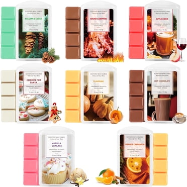 SCENTORINI Scented Fall Wax Melts, Soy Wax Cubes for Warmer, Long Lasting Assorted Scent Candle Melts(8 x 2.5oz)