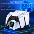 thumbnail image 3 of PS5 Controller Charger Station for Playstation 5 Dualsense with LED Light Dual Stand Charger Dock, PS5 Controller Charging Station Accessories for Playstation 5 Faceplates DualSense Edge-White, 3 of 13