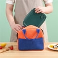 thumbnail image 1 of Corduroy Insulation Bag Color Matching Thickened Water Proof Portable Lunch Bag Ice Pack Lunch Box Bag, 1 of 7