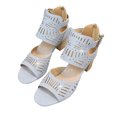 thumbnail image 4 of LSLJS Women's Summer New Large-size Hollowed-out Rhinestone Fish Mouth Chunky High-heeled Sandals, Platform Sandals, 4 of 6