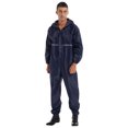 thumbnail image 3 of TiaoBug Combinaison Imperméable à Capuche une Pièce pour Homme, Combinaison de Pluie Réfléchissante, Combinaison à Fermeture Éclair, Bleu Marine G, 3 of 7