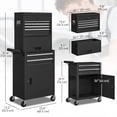 thumbnail image 3 of HOMCOM Armoire à Outils avec 6 Tiroirs, Coffre à Outils Roulant 3-en-1 avec Roues, 3 of 10