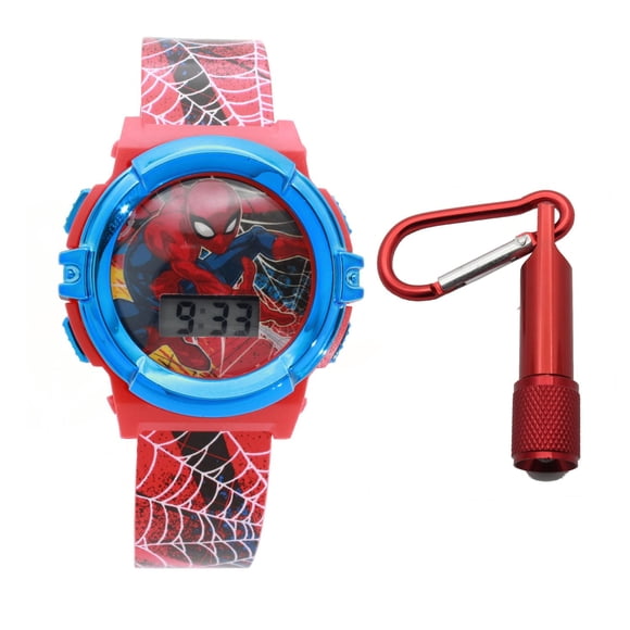 Spiderman Digital Flashing Watch with Flashlight Set