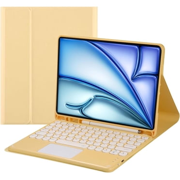 Étui Clavier Tactile pour iPad Air 6e Génération 11 Pouces 2024 / Étui iPad Air 5e/4e Gén 2022/2020 avec Porte-Crayon - Clavier Bluetooth Tactile Détachable Magnétiquement