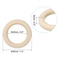 thumbnail image 2 of Unique Bargains 35mm Wooden Rings for Crafts, 30 Pack Natural Wood Rings Unfinished Wood Loop Circle, 2 of 8