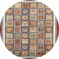thumbnail image 1 of Ahgly Company Tapis d'Intérieur Ronds Abstraits Brun Châtaigne, Tapis de Zone Abstraits, 5 Pieds Rond, 1 of 6
