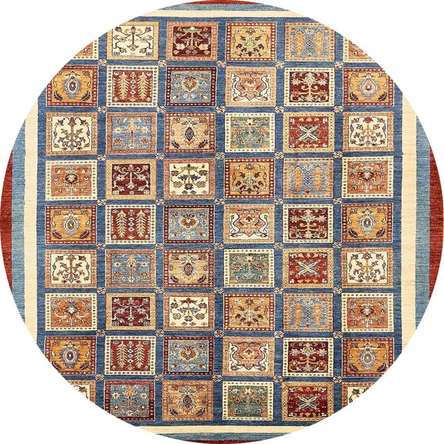 Ahgly Company Tapis d'Intérieur Ronds Abstraits Brun Châtaigne, Tapis de Zone Abstraits, 5 Pieds Rond