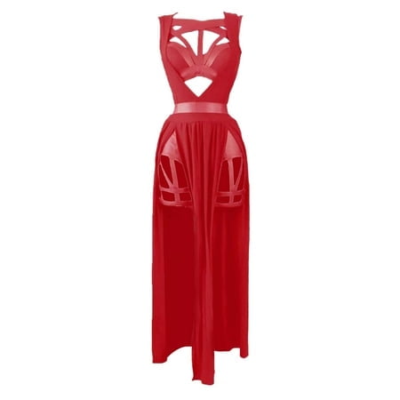 FhsagQ Lingerie for Women Bodysuit Women's Dress Lingerie Bosom Cushion Bandage Bra Nightwear Nightgowns Women's Lingerie Sleep Slips Women's Lingerie Sleep Nightgown & Nightshirt Red XXXL
