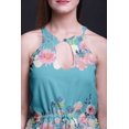 thumbnail image 2 of Bimba Floral Ladies Crew Neck Waist String Print Maxi Dress with Side Slits Summer Wear-XX-Large, 2 of 6