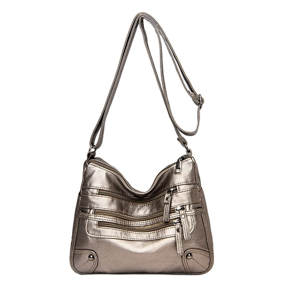 Bmisegm Women Soft Leather Shoulder Bags Layer Classic Crossbody Bag Designer Handbag and Purse Mens Shoulder Bag Bronze One Size