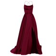 thumbnail image 4 of Ketyyh-chn99 Robes de Soirée pour Femmes Robe d'Été Col en V Unie Robe de Fête Formelle Évasée Élégante Robe Florale Invitée de Mariage Rouge,m, 4 of 5
