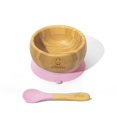 thumbnail image 1 of allBambu Bamboo Baby Bowl with Suction & Spoon - Pink, 1 of 6