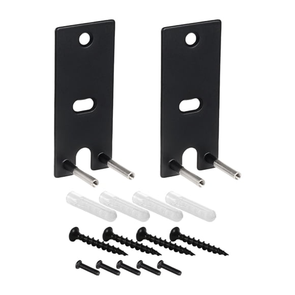2 Pieces Speakers Wall Mount Brackets Durable Easy Install with Mounting Accessories Steel Steel Wall Stands for Home Entertainment System Black