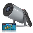 thumbnail image 1 of Magcubic Mini Projector 4K 1080P Support with WiFi 6 & BT 5.4 290 ANSI Brightness, Auto Vertical Keystone, 180 Degree Rotation, Portable Projector for Home Theater & Outdoor Movies HY300Pro Grey, 1 of 8