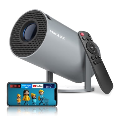 Magcubic Mini Projector 4K 1080P Support with WiFi 6 & BT 5.4 290 ANSI Brightness, Auto Vertical Keystone, 180 Degree Rotation, Portable Projector for Home Theater & Outdoor Movies HY300Pro Grey