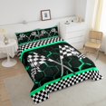 thumbnail image 4 of Erosebridal Teens Race Car Bedding Twin Comforter Set, Speed Sports Down Comforter, Rectangle Geometry Decor, Reversible, 4 of 8