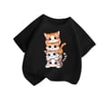 thumbnail image 1 of Girls Tops Short Sleeve Animals Graphic Tees Summer T Shirts Crewneck Shirts Tees Black 2-4 Years, 1 of 4
