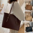 thumbnail image 2 of Sac à Bandoulière Simple Grande Capacité Poignée Supérieure Fermeture Éclair Réglable en Faux Cuir Couleur Unie Sac à Main pour Femmes pour le Travail, 2 of 10