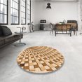 thumbnail image 4 of Ahgly Company Tapis d'Intérieur Lavable en Machine Carré Transitionnel Marron Or, 8 Pieds Carré, 4 of 7