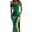 C-A-Green, variant on 2025 Solid Color Short Sweaters That Hide Stomach Sleeve one Neck High Teenager Dress formal Wear Slity formal Dress Long Sleeve Social Dresses for Women