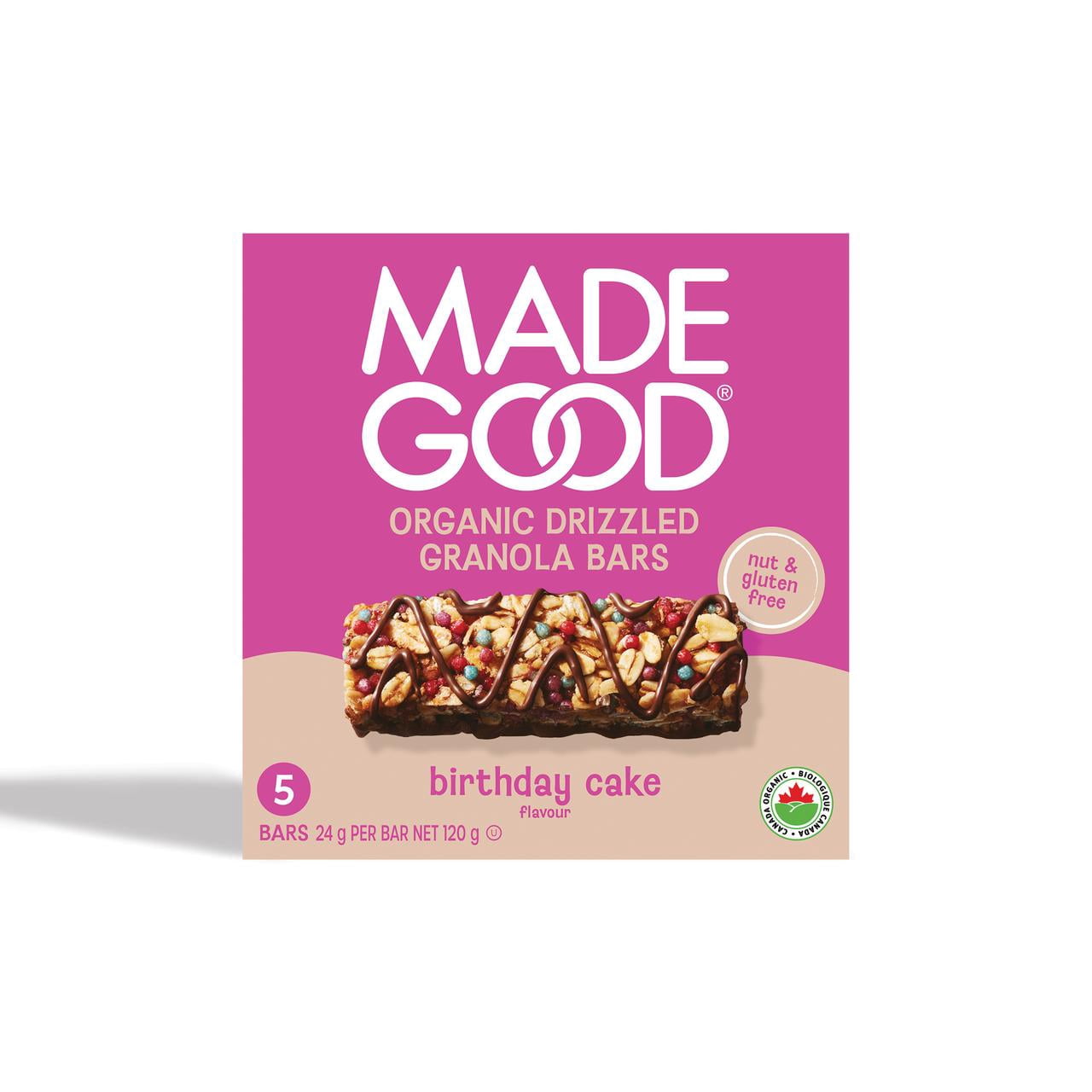 MadeGood Birthday Cake Chocolate Drizzled Granola Bars 5 bars
