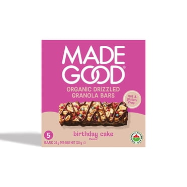 MadeGood Barres Granola avec Filet de Chocolat Gâteau d'Anniversaire 5 Barres
