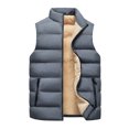 thumbnail image 1 of MAWCLOS Men Casual Solid Color Jacket Vest Winter Warm Puffer Outwear Gray L, 1 of 9