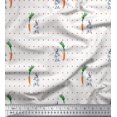 thumbnail image 1 of Soimoi Poly Georgette Fabric Carrot & Rabbit Dots Print Fabric by the Yard 52 Inch Wide, 1 of 5