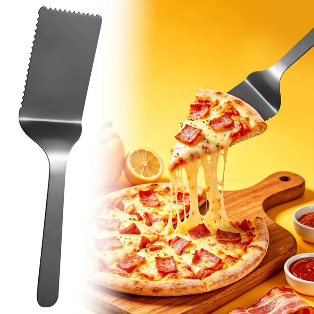 GZJCKJY 1Pcs Pie Server Serrated and Cake Cutter, Stainless Steel Pie Server Angled Icing Spatula, Stainless Steel Flatware, Cake Cutter, Cake Cutter and Pastry Spatula with Serrated Blade