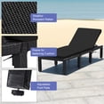 thumbnail image 4 of Costway 2PCS Patio Rattan Lounge Chair Chaise Recliner Adjust with Black & Turquoise Cover, 4 of 9