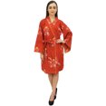 thumbnail image 4 of Bimba Robe de Chambre Florale pour Femmes Kimono de Demoiselle d'Honneur Bleu - 8, 4 of 5