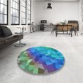 thumbnail image 4 of Ahgly Company Tapis d'Intérieur Lavable en Machine Carré Transitionnel Vert Turquoise Foncé, 5 Pieds Carré, 4 of 7