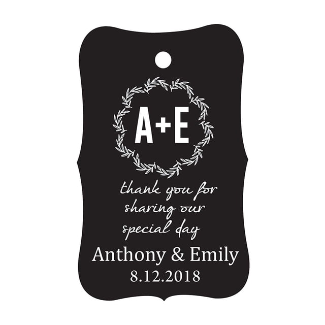100 PCS Thank You for sharing our special day Custom Made Hang Tags Personalized Wedding Favor Gift Paper Tags