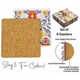thumbnail image 4 of Inkdotpot Set of 6 Drink Coasters DecorativeNon,SlipCork Base4-inch Square PrintedCoastersEasy Clean- Animals, 4 of 8