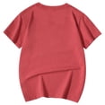 thumbnail image 4 of PMVFHDE Hauts pour Filles Hauts Basiques pour Fille Hauts d'Été pour Filles Hauts Tendance pour Fille Hauts à Manches Courtes pour Fille T-Shirt à Col Rond Imprimé à Manches Courtes pour Filles T-Shirt Chemise Rouge Melon D\'eau, 5-6 Ans, 4 of 5