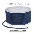 thumbnail image 2 of Unique Bargains Nylon Beading Thread Cord 3mm Extra Strong Braided Nylon String for Necklace Crafting 10M/33 Feet, Dark Blue, 2 of 5