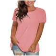 thumbnail image 1 of Meichang T-Shirts pour Femmes Grande Taille à Manches Courtes Col Rond Décontractés d'Été T-Shirts Basiques Coupe Ample Blouse Chic Tunique, 1 of 4